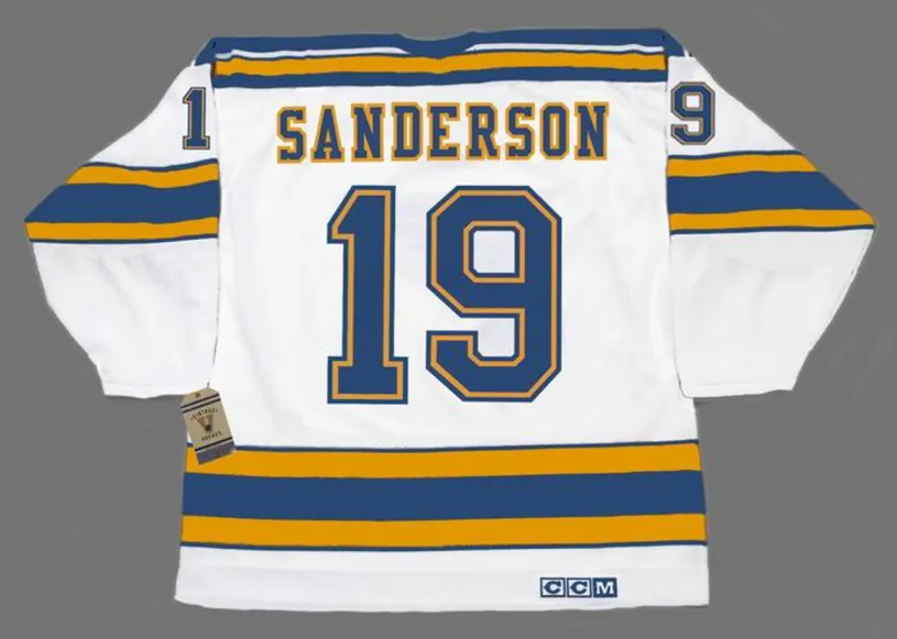 DEREK SANDERSON St. Louis Blues 1975 CCM Vintage Throwback NHL Hockey Jersey 