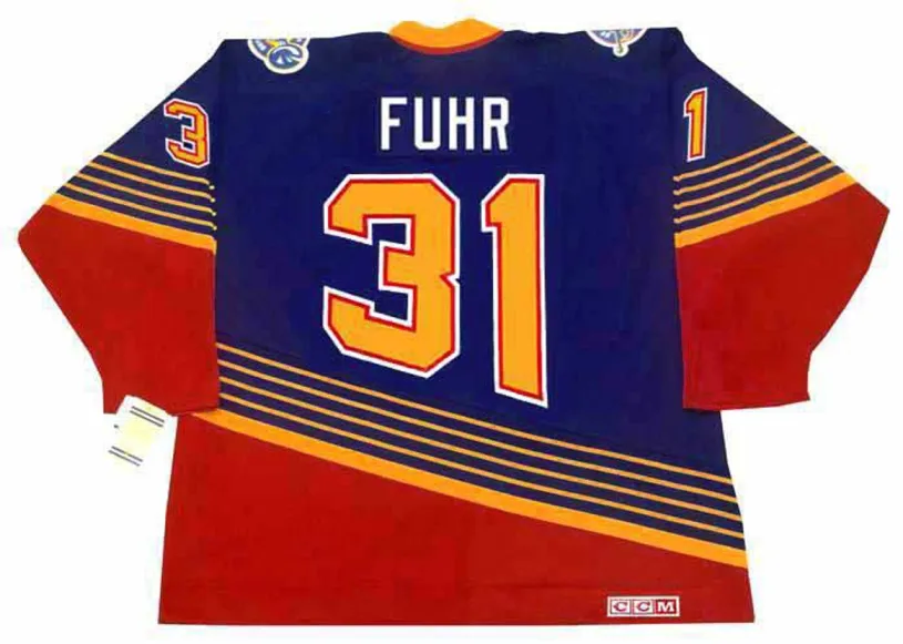 GRANT FUHR St. Louis Blues 1996 Away CCM NHL Vintage Throwback Jersey 