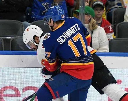 JADEN SCHWARTZ St. Louis Blues 1990’s CCM NHL Vintage Throwback Jersey 