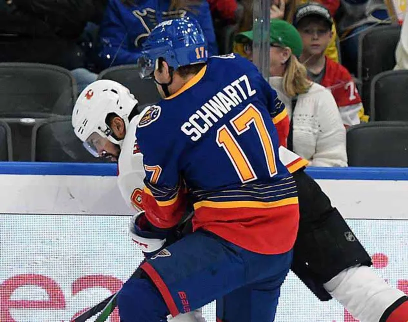 JADEN SCHWARTZ St. Louis Blues 1990’s CCM NHL Vintage Throwback Jersey 