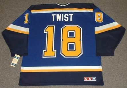 TONY TWIST St. Louis Blues 1998 CCM Throwback Away NHL Hockey Jersey 