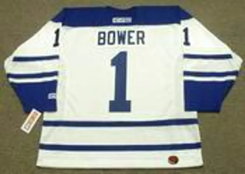 JOHNNY BOWER Toronto Maple Leafs 1963 CCM Throwback Away NHL Jersey 
