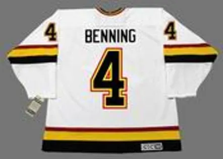 JIM BENNING Vancouver Canucks 1989 CCM Vintage Home NHL Hockey Jersey 