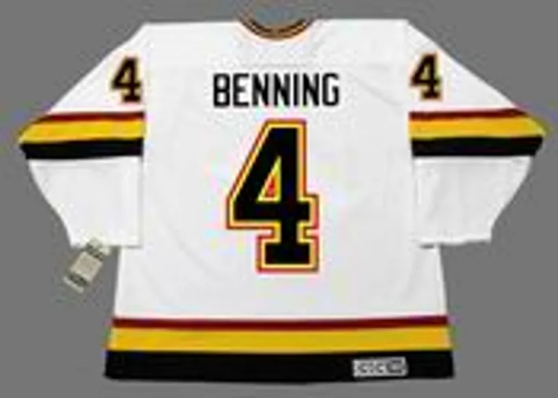 JIM BENNING Vancouver Canucks 1989 CCM Vintage Home NHL Hockey Jersey 