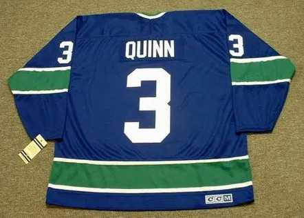 PAT QUINN Vancouver Canucks 1972 Away CCM Throwback Hockey Jersey 