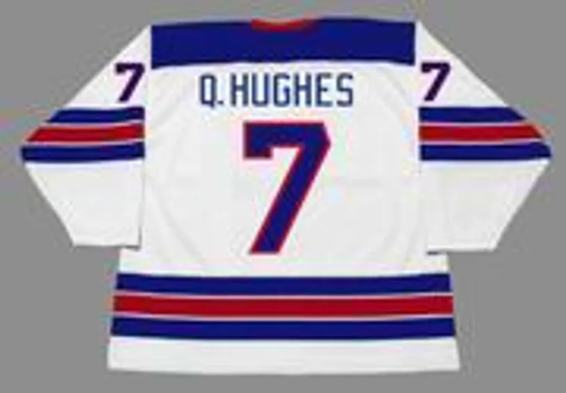 QUINN HUGHES 2019 USA Nike Throwback Hockey Jersey 