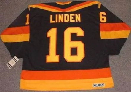 TREVOR LINDEN Vancouver Canucks 1989 CCM Vintage Throwback Away Hockey Jersey 