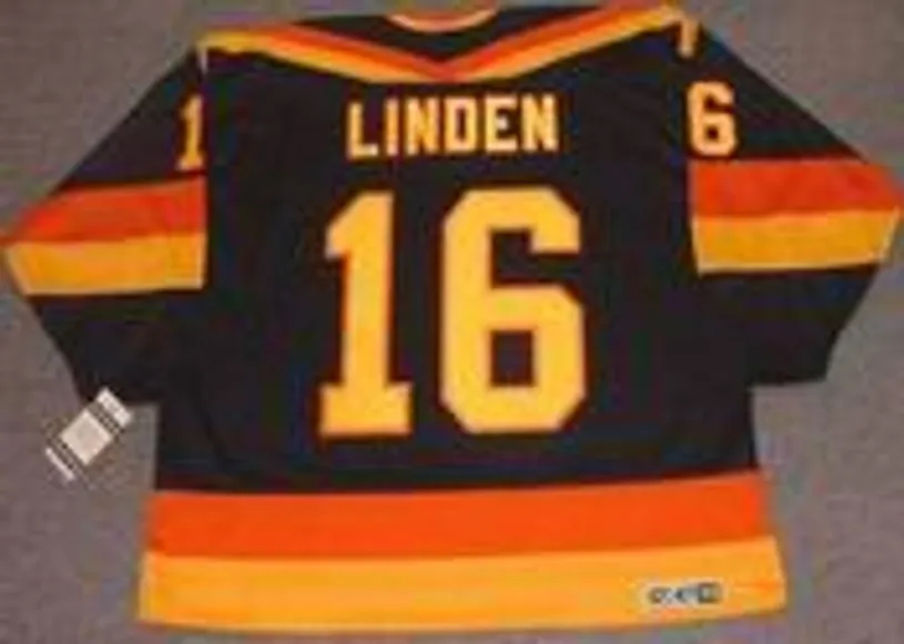 TREVOR LINDEN Vancouver Canucks 1989 CCM Vintage Throwback Away Hockey Jersey 