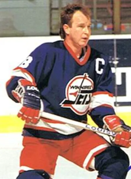 RANDY CARLYLE Winnipeg Jets 1990 CCM Vintage Throwback Away NHL Hockey Jersey 