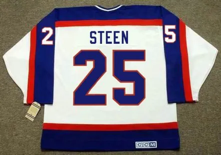 THOMAS STEEN Winnipeg Jets 1989 Home CCM NHL Vintage Throwback Jersey 