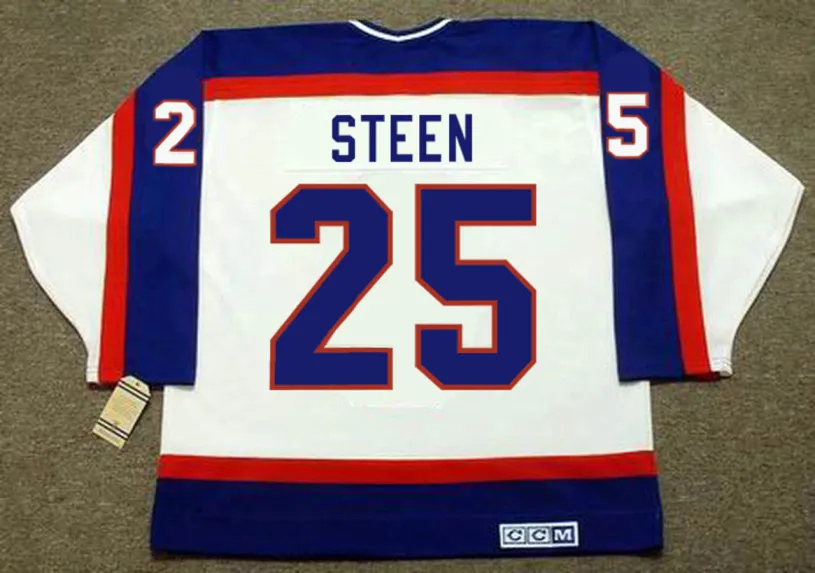 THOMAS STEEN Winnipeg Jets 1989 Home CCM NHL Vintage Throwback Jersey 