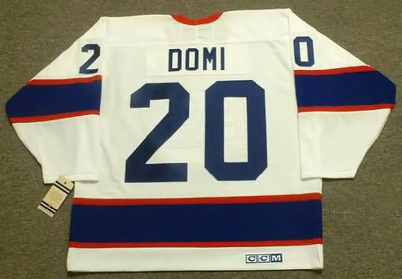 TIE DOMI Winnipeg Jets 1993 CCM Vintage Throwback Home NHL Hockey Jersey 