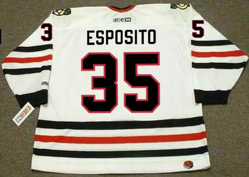 TONY ESPOSITO Chicago Blackhawks 1977 CCM Throwback Home NHL Hockey Jersey 