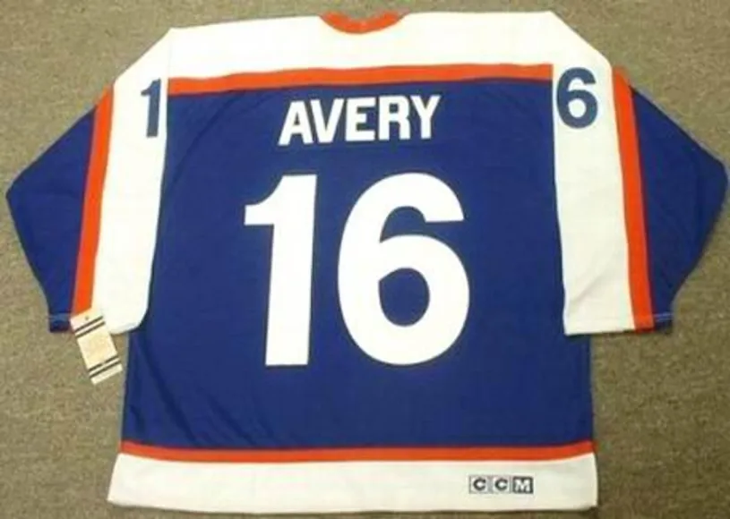 SEAN AVERY New York Rangers 1970’s Vintage Throwback NHL Hockey Jersey 
