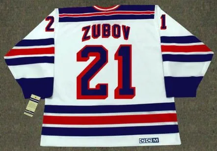 SERGEI ZUBOV New York Rangers 1993 CCM Vintage Throwback Home NHL Hockey Jersey 
