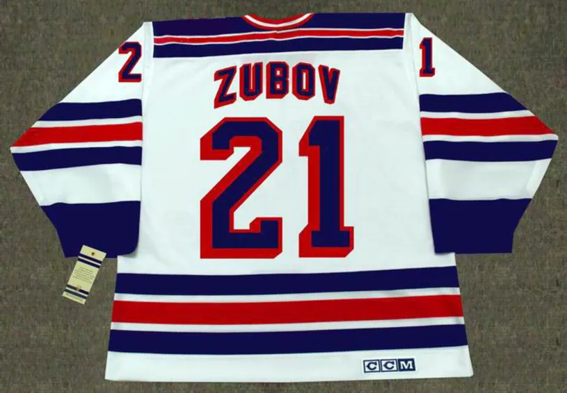 SERGEI ZUBOV New York Rangers 1993 CCM Vintage Throwback Home NHL Hockey Jersey 