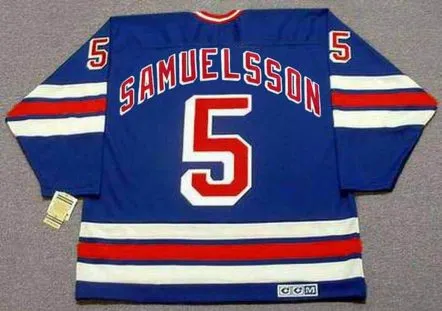 ULF SAMUELSSON New York Rangers 1995 Away CCM Throwback NHL Hockey Jersey 