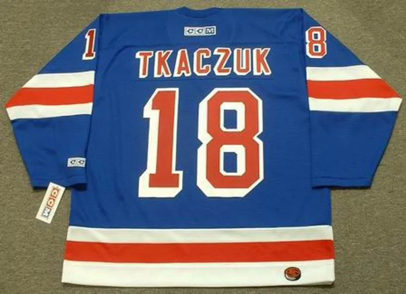 WALT TKACZUK New York Rangers 1972 CCM Throwback Away Hockey Jersey 