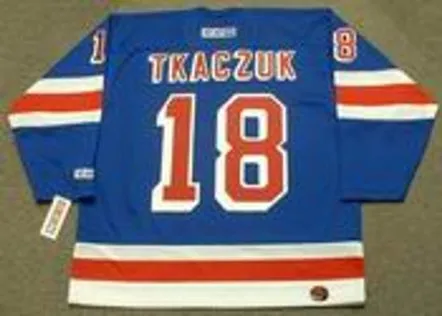 WALT TKACZUK New York Rangers 1972 CCM Throwback Away Hockey Jersey 
