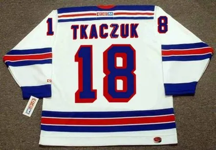 WALT TKACZUK New York Rangers 1972 CCM Throwback Home Hockey Jersey 