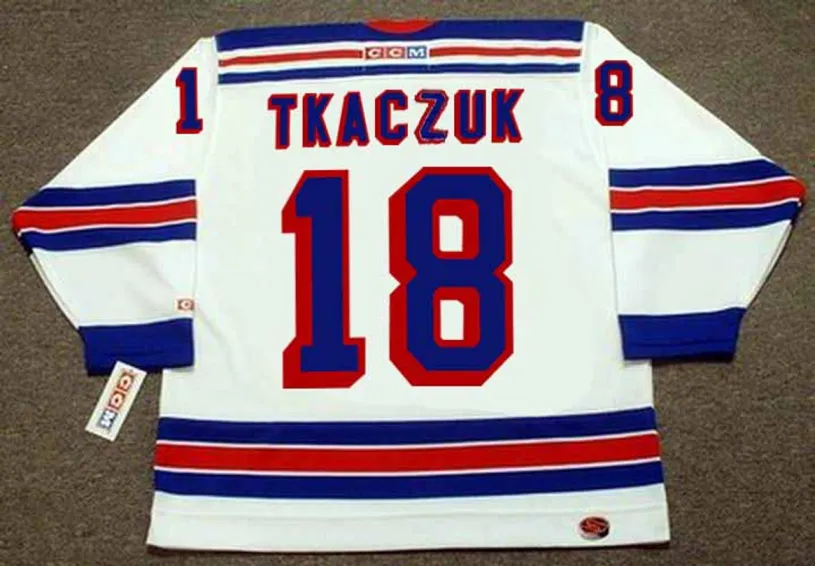WALT TKACZUK New York Rangers 1972 CCM Throwback Home Hockey Jersey 