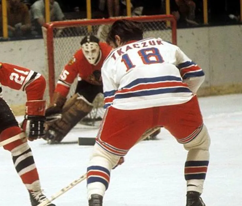 WALT TKACZUK New York Rangers 1972 CCM Throwback Home Hockey Jersey 