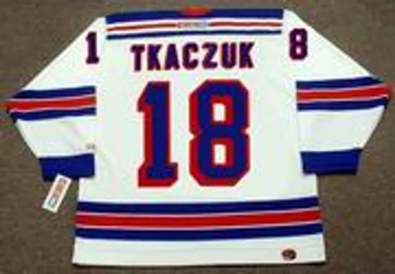 WALT TKACZUK New York Rangers 1972 CCM Throwback Home Hockey Jersey 