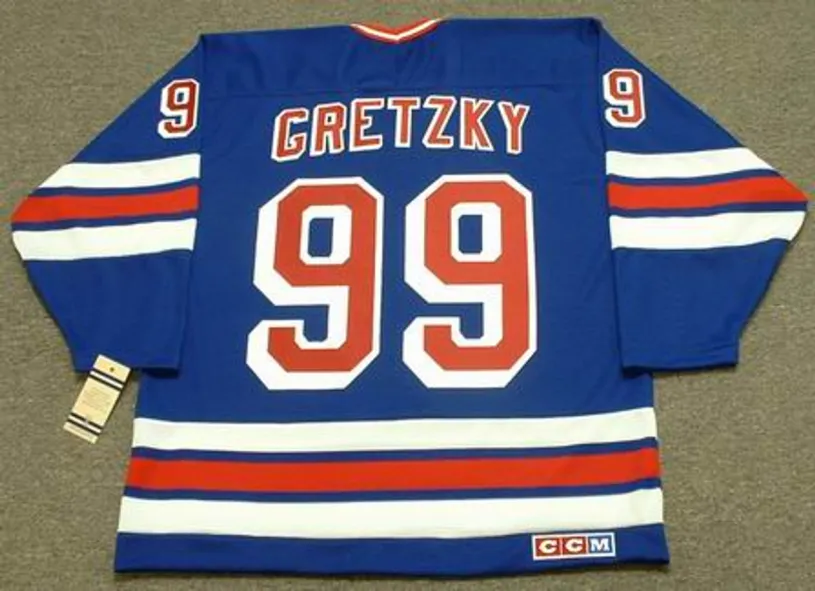 WAYNE GRETZKY New York Rangers 1997 Away CCM NHL Vintage Throwback Jersey 