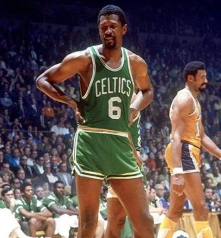 BILL RUSSELL Boston Celtics 1960’s Away Throwback NBA Basketball Jersey 