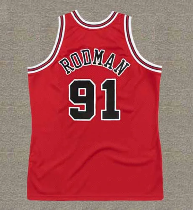 DENNIS RODMAN Chicago Bulls 1997 Throwback NBA Basketball Jersey 