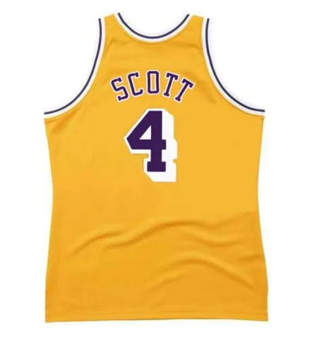 BYRON SCOTT Los Angeles Lakers 1987 Home Throwback NBA Basketball Jersey 