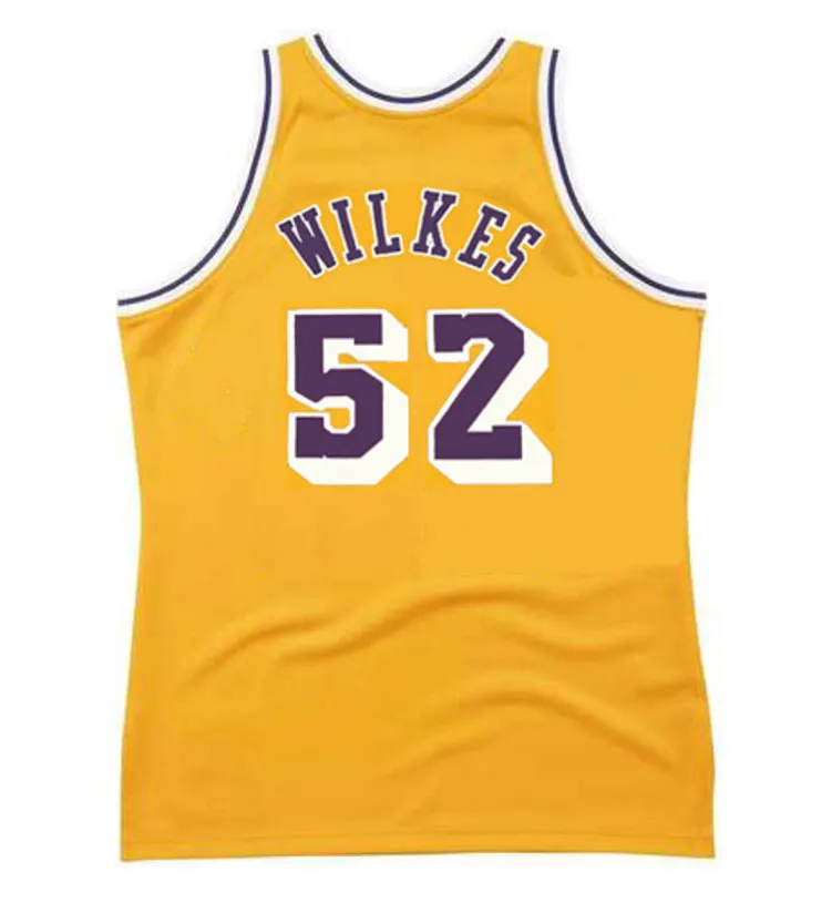 JAMAAL WILKES Los Angeles Lakers 1984 Home Throwback NBA Basketball Jersey 