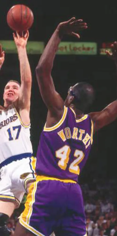 JAMES WORTHY Los Angeles Lakers 1987 Away Throwback NBA Basketball Jersey 