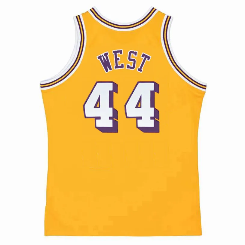 JERRY WEST Los Angeles Lakers 1971 Home Throwback NBA Basketball Jersey 