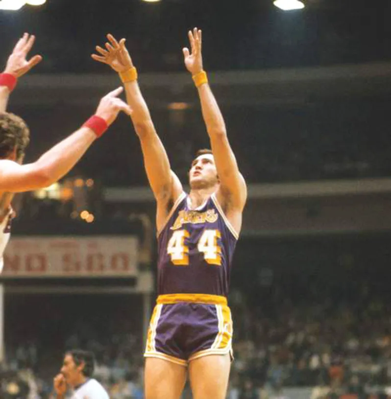 JERRY WEST Los Angeles Lakers 1973 Away Throwback NBA Basketball Jersey 