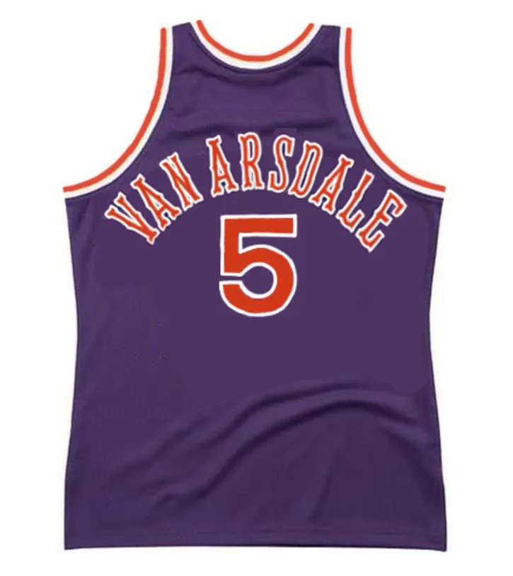 DICK VAN ARSDALE Phoenix Suns 1976 Away Throwback NBA Basketball Jersey 