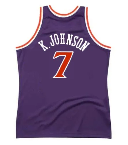 KEVIN JOHNSON Phoenix Suns 1992 Away Throwback NBA Basketball Jersey 