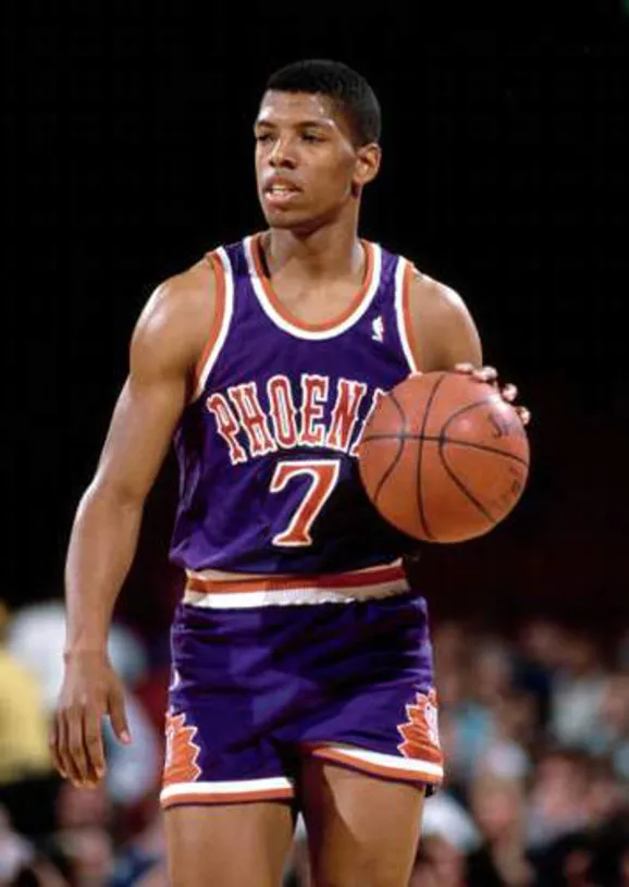 KEVIN JOHNSON Phoenix Suns 1992 Away Throwback NBA Basketball Jersey 