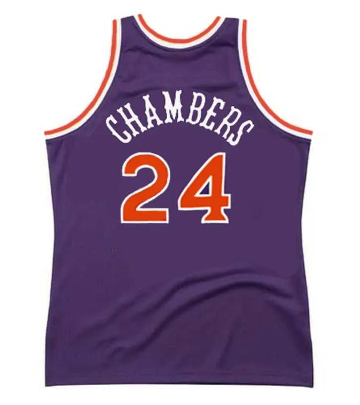 TOM CHAMBERS Phoenix Suns 1990 Away Throwback NBA Basketball Jersey 