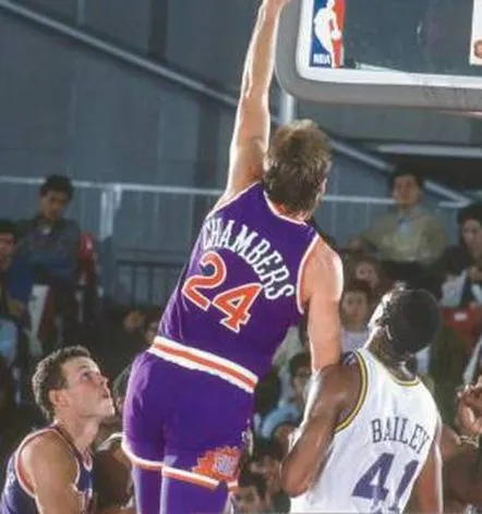 TOM CHAMBERS Phoenix Suns 1990 Away Throwback NBA Basketball Jersey 