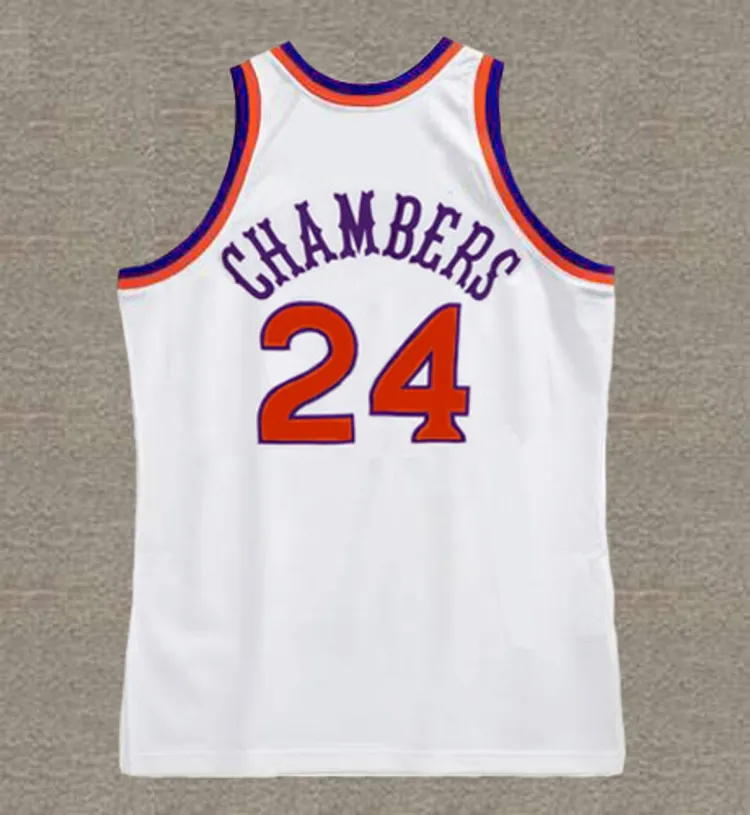 TOM CHAMBERS Phoenix Suns 1990 Home Throwback NBA Basketball Jersey 
