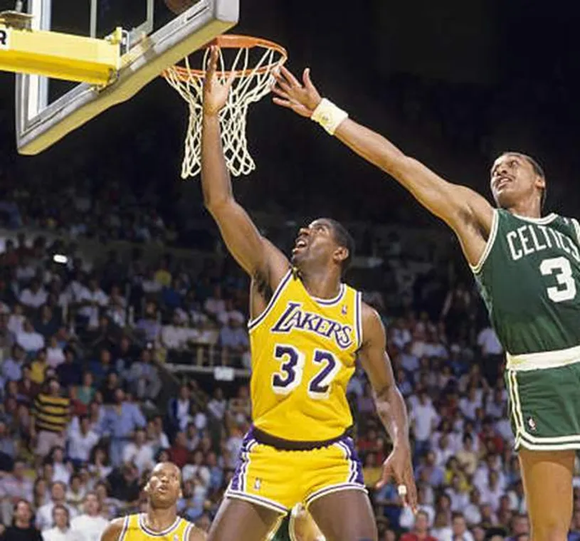 MAGIC JOHNSON Los Angeles Lakers 1987 Home Throwback NBA Basketball Jersey 