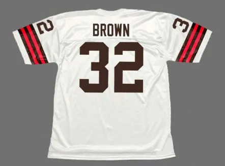 JIM BROWN Cleveland Browns 1960’s Away Throwback NFL Football Jersey 
