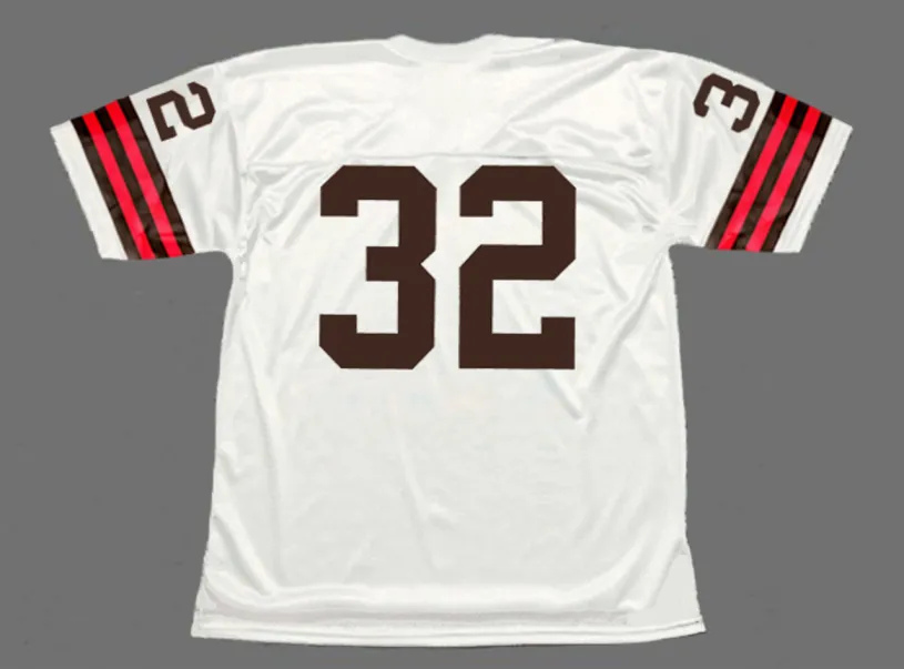 JIM BROWN Cleveland Browns 1960’s Away Throwback NFL Football Jersey 