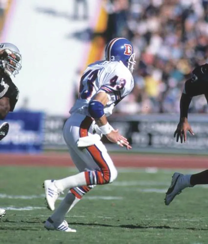 STEVE FOLEY Denver Broncos 1977 Away Throwback NFL Football Jersey 