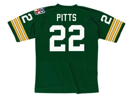 ELIJAH PITTS Green Bay Packers 1969 Throwback NFL Football Jersey 
