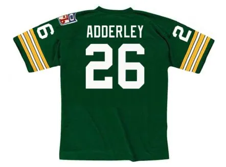 HERB ADDERLEY Green Bay Packers 1969 Throwback NFL Football Jersey 