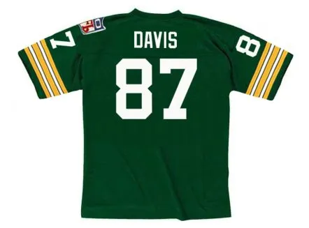 WILLIE DAVIS Green Bay Packers 1969 Throwback NFL Football Jersey 