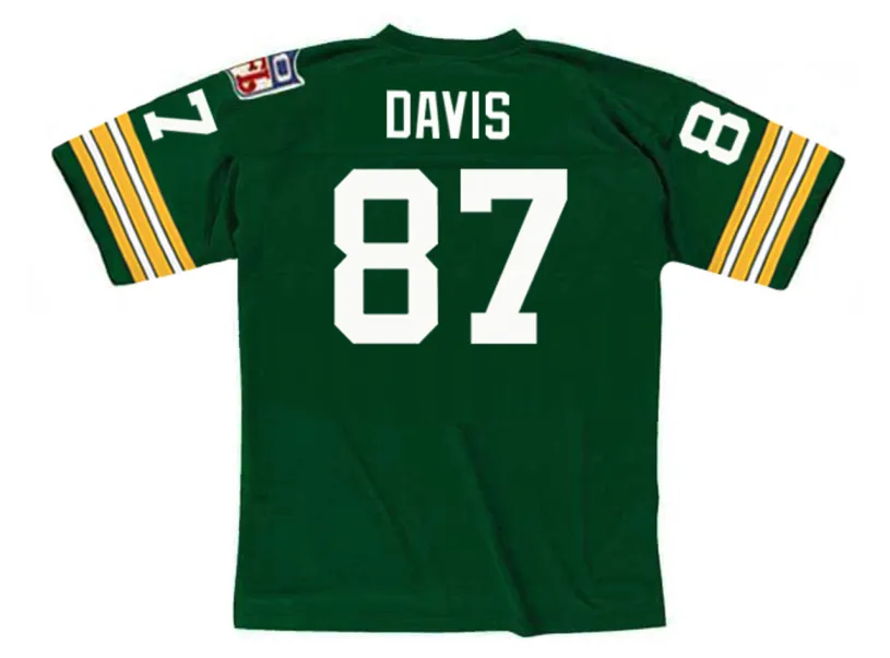 WILLIE DAVIS Green Bay Packers 1969 Throwback NFL Football Jersey 