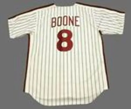 BOB BOONE Philadelphia Phillies 1980 Majestic Cooperstown Throwback Home Baseball Jersey 